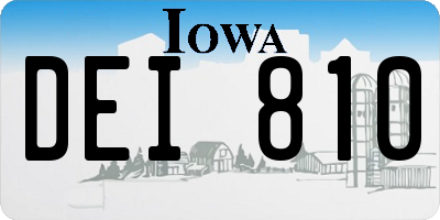 IA license plate DEI810