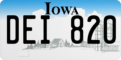IA license plate DEI820