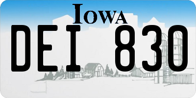 IA license plate DEI830