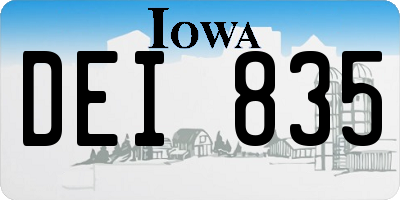 IA license plate DEI835