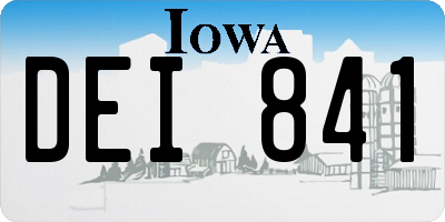 IA license plate DEI841