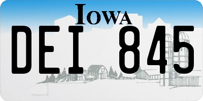 IA license plate DEI845