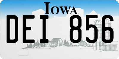 IA license plate DEI856