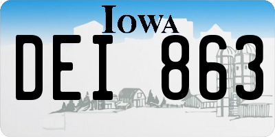 IA license plate DEI863