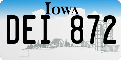 IA license plate DEI872