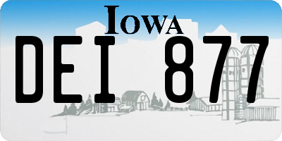 IA license plate DEI877