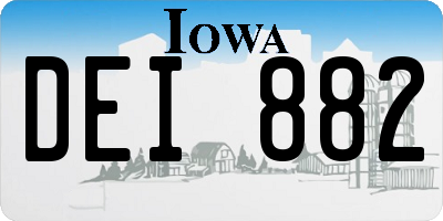 IA license plate DEI882