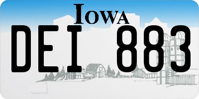 IA license plate DEI883