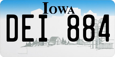 IA license plate DEI884
