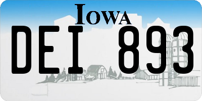 IA license plate DEI893
