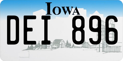 IA license plate DEI896