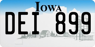 IA license plate DEI899