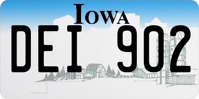 IA license plate DEI902