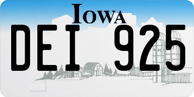 IA license plate DEI925