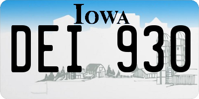 IA license plate DEI930