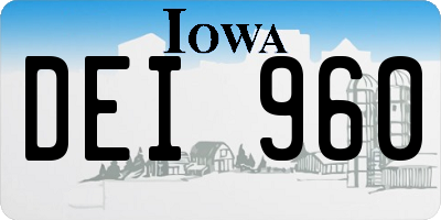IA license plate DEI960