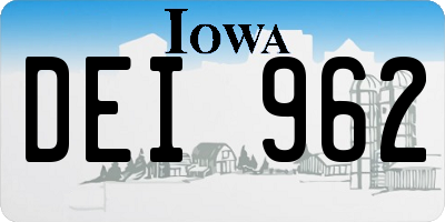 IA license plate DEI962