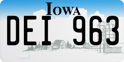 IA license plate DEI963