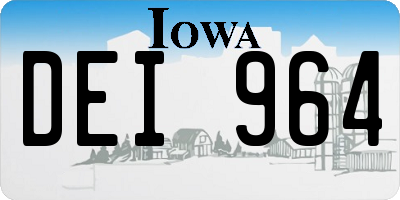 IA license plate DEI964