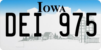 IA license plate DEI975