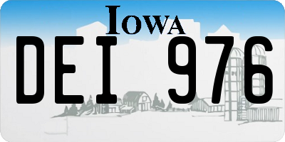 IA license plate DEI976