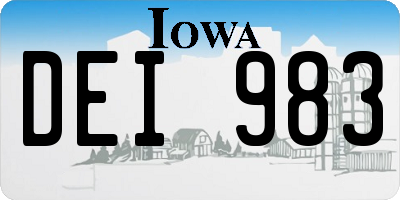 IA license plate DEI983