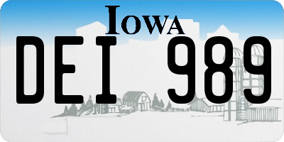 IA license plate DEI989