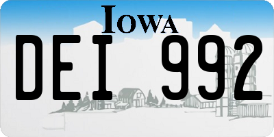 IA license plate DEI992