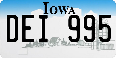 IA license plate DEI995