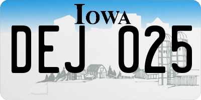 IA license plate DEJ025