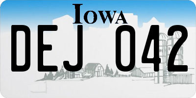 IA license plate DEJ042