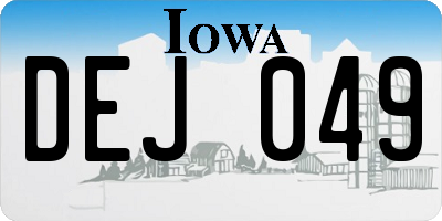 IA license plate DEJ049