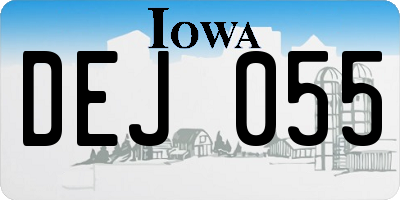 IA license plate DEJ055