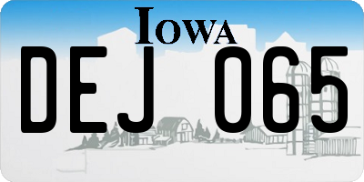 IA license plate DEJ065