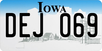 IA license plate DEJ069