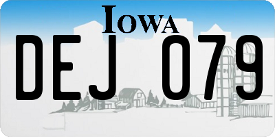 IA license plate DEJ079