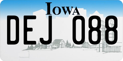 IA license plate DEJ088