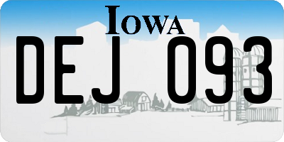 IA license plate DEJ093