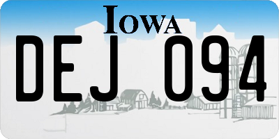 IA license plate DEJ094