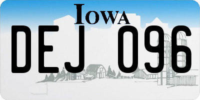 IA license plate DEJ096