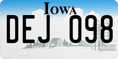 IA license plate DEJ098