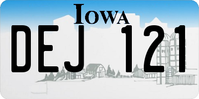 IA license plate DEJ121