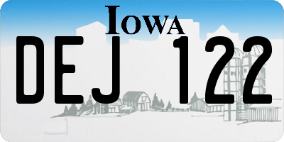 IA license plate DEJ122