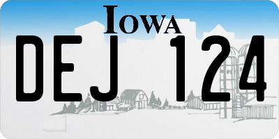 IA license plate DEJ124
