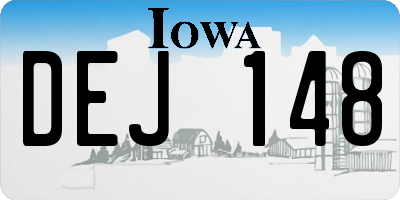 IA license plate DEJ148