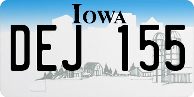 IA license plate DEJ155