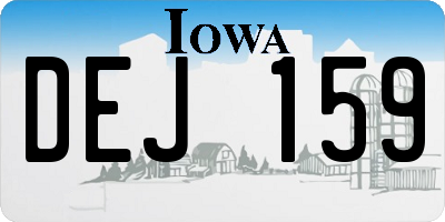 IA license plate DEJ159