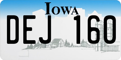 IA license plate DEJ160