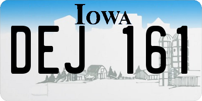IA license plate DEJ161