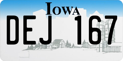 IA license plate DEJ167